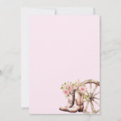 Pink Cowgirl Western First Rodeo Bows Birthday Einladung (Rückseite)