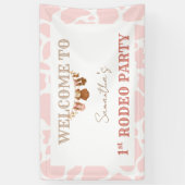 Pink Cowgirl Western Rodeo Birthday Welcome Banner (Vertikal)