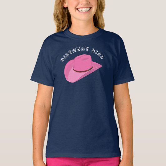Pink Cowgirl zum Geburtstag T-Shirt (Vorderseite)