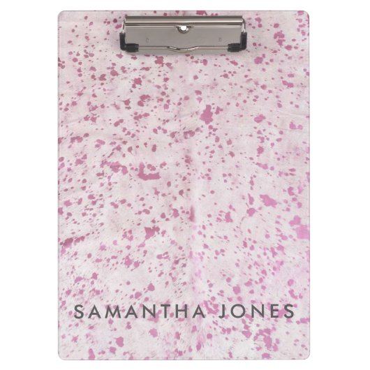 Pink Cowhide Pattern Klemmbrett (Vorderseite)