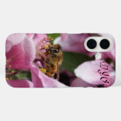Pink Crab Apple Mit Biene und Ihre Initialen Case-Mate iPhone Hülle (Rückseite (Horizontal))