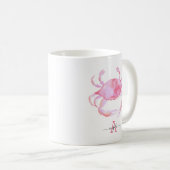 Pink Crab Beach Holzdesign Kaffeetasse (VorderseiteRechts)