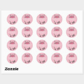 Pink Crab Sea Animal Girl Birthday Favor Sticker (Blatt)