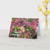 Pink Crabappaple Blumengebäck Geburtstag Foto Karte (Gelbe Blume)