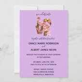 Pink Crabapple Blüten LIEBE Hochzeit Einladung (Vorderseite)