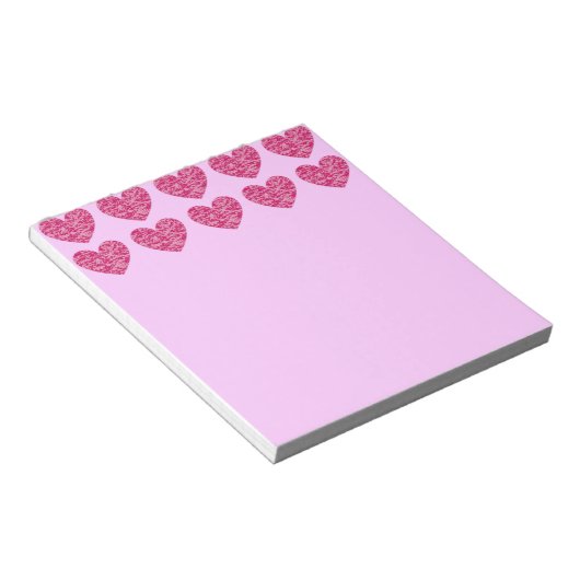 Pink Crackle Hearts Notizblock (angewinkelt)