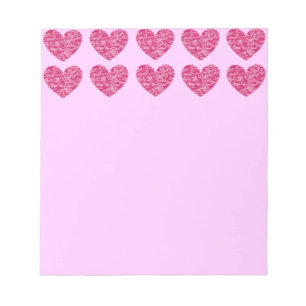Pink Crackle Hearts Notizblock