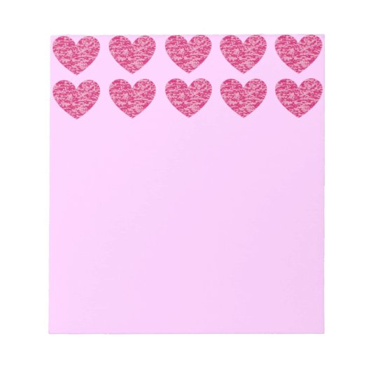 Pink Crackle Hearts Notizblock (Vorderseite)
