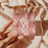 Pink Crackle Texture Makeup Artist Business Card Quadratische Visitenkarte