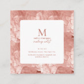 Pink Crackle Texture Makeup Artist Business Card Quadratische Visitenkarte (Rückseite)