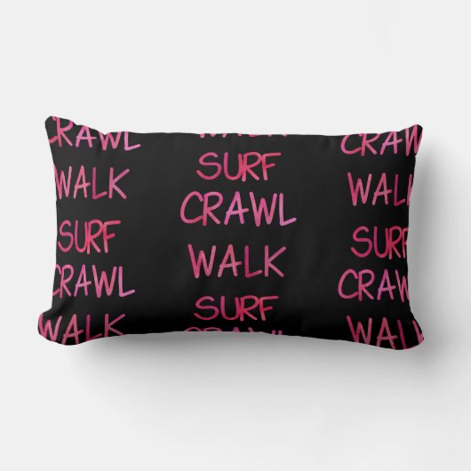 Pink Crawl Walk Surf Muster Lendenkissen (Vorderseite)