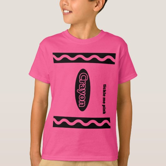 Pink Crayon Box Halloween-Party Group Kostüm T-Shirt (Vorderseite)