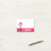 Pink Crayon Personalisiert Post-it Klebezettel (Auf Schreibtisch)