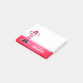Pink Crayon Personalisiert Post-it Klebezettel (angewinkelt)