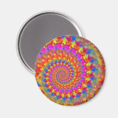 Pink Crazy Fraktal Magnet (Vorderseite/Rückseite)