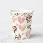 Pink Cream Animal Hearts Gold Sparkle Birthday Pappbecher (Rückseite)
