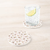 Pink Cream Brown Hearts Getränkeuntersetzer (Seite)