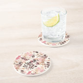 Pink Cream Brown Leopard Weihnachten Getränkeuntersetzer (Seite)