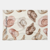 Pink Cream Cowgirl Hats Geschirrtuch (Horizontal)