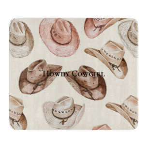 Pink Cream Cowgirl Hats Schneidebrett