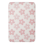 Pink Cream Daisy Blume Retro Muster Badematte (Vorderseite Vertikal)