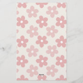 Pink Cream Daisy Blume Retro Muster Briefpapier (Rückseite)