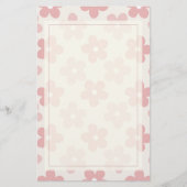 Pink Cream Daisy Blume Retro Muster Briefpapier (Vorderseite)