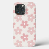 Pink Cream Daisy Blume Retro Muster Case-Mate iPhone Hülle (Rückseite)