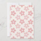 Pink Cream Daisy Blume Retro Muster Einladung (Rückseite)