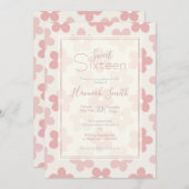 Pink Cream Daisy Blume Retro Muster Einladung (Vorne/Hinten)