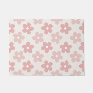 Pink Cream Daisy Blume Retro Muster Fußmatte