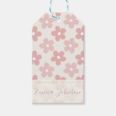 Pink Cream Daisy Blume Retro Muster Geschenkanhänger (Vorderseite)