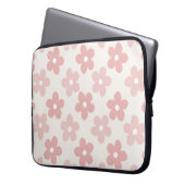 Pink Cream Daisy Blume Retro Muster Laptopschutzhülle (Vorderseite Links)