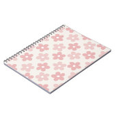 Pink Cream Daisy Blume Retro Muster Notizblock (Linke Seite)