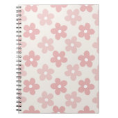 Pink Cream Daisy Blume Retro Muster Notizblock (Vorderseite)
