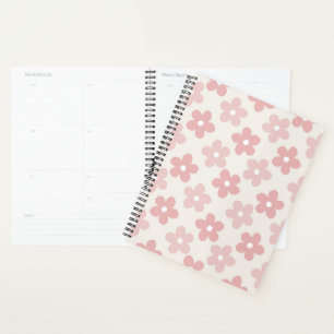 Pink Cream Daisy Blume Retro Muster Planer
