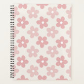 Pink Cream Daisy Blume Retro Muster Planer (Vorderseite)