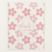 Pink Cream Daisy Blume Retro Muster Planer (Vorderseite)