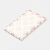 Pink Cream Daisy Blume Retro Muster Post-it Klebezettel (angewinkelt)