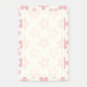 Pink Cream Daisy Blume Retro Muster Post-it Klebezettel (Vorderseite)