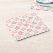 Pink Cream Daisy Blume Retro Muster Rechteckiger Pappuntersetzer (angewinkelt)