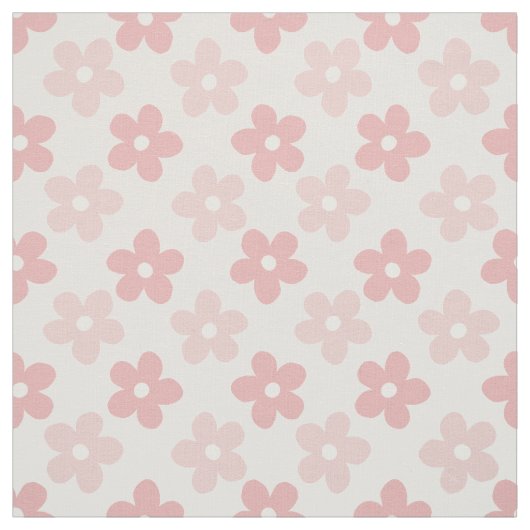 Pink Cream Daisy Blume Retro Muster Stoff (Muster)