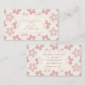 Pink Cream Daisy Blume Retro Muster Visitenkarte (Vorne/Hinten)