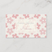 Pink Cream Daisy Blume Retro Muster Visitenkarte (Vorderseite)