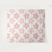Pink Cream Daisy Blume Retro Muster Wandteppich (Vorderseite (Horizontal))