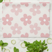 Pink Cream Daisy Flowers Retro Pattern Geschirrtuch (Gefaltet)