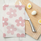 Pink Cream Daisy Flowers Retro Pattern Geschirrtuch (Viertel Falte)