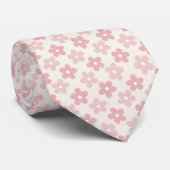 Pink Cream Daisy Flowers Retro Pattern Krawatte (Gerollt)