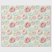 Pink Cream Donuts Birthday Geschenkpapier (Flach)