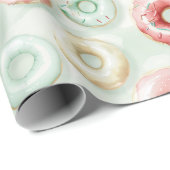 Pink Cream Donuts Geburtstag Geschenkpapier (Rolleneckpunkt)